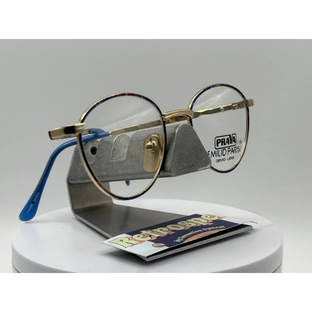 True Vintage Eyeglasses Petite/Kids Round Original Demo Lens Emilio Parisi Gold